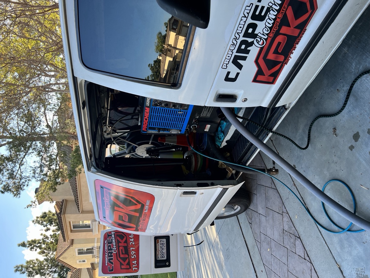 KPK truck-mounted hot-water extraction machine inside the service van